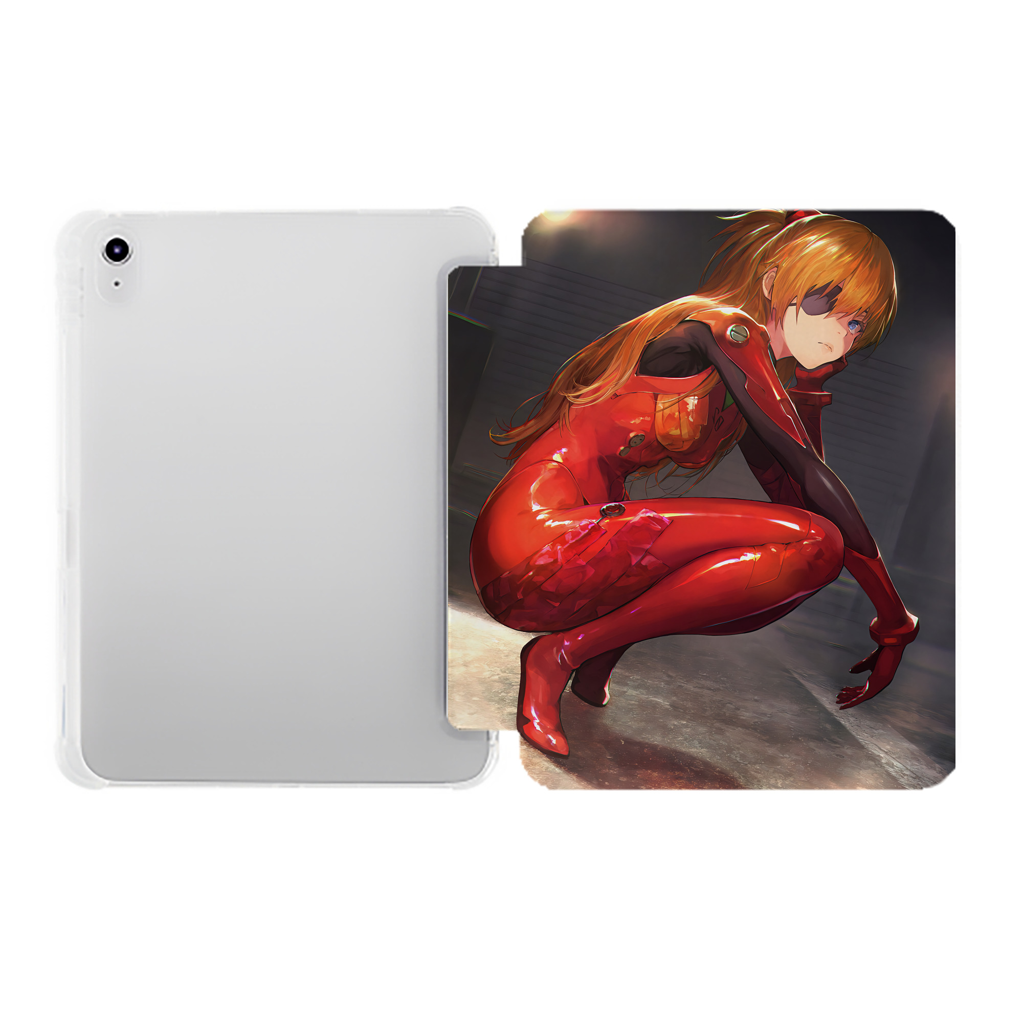 （画像用） EVA 新世紀エヴァンゲリオン IPad ケース ペン収納付き 三つ折りスタンド PUレザー×シリコン 対応機種9.5/10.5/10.9インチ